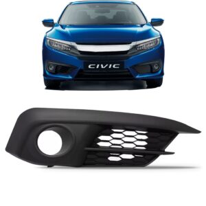 Moldura Milha Para Honda Civic 2017 2018 A 2019 Com Furo Lado Direito