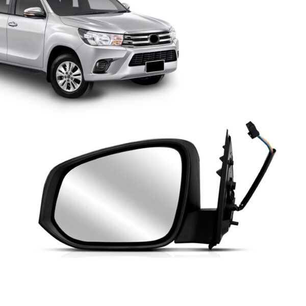 Retrovisor Hilux 2016 A 2021 Eletrico Sem Pisca Cromado Lado Esquerdo