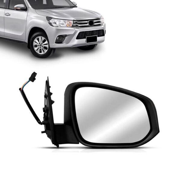 Retrovisor Hilux 2016 A 2021 Eletrico Sem Pisca Cromado Lado Direito