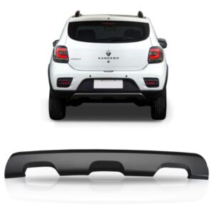 Aplique Parachoque Traseiro Sandero Stepway 2015 16 17 Preto Preto