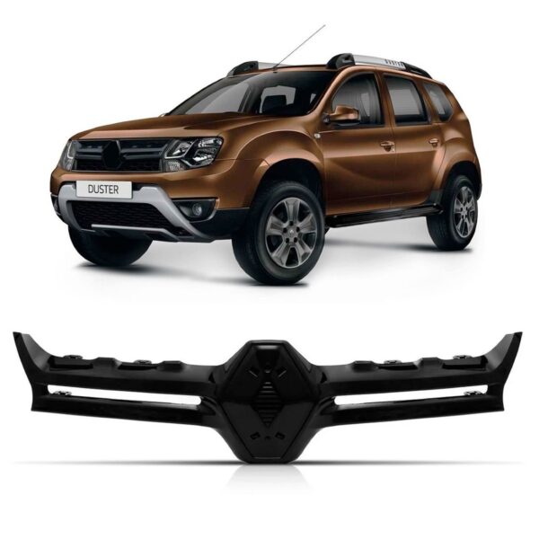 Moldura Grade Duster/ Oroch 2015 A 2017 Preto Brilhante Preto