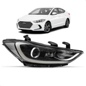 Farol Elantra 17 18 Com Projetor Sem Led Com Motor 1ª Linha - Direito/passageiro