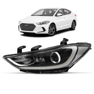 Farol Elantra 17 18 Com Projetor Sem Led Com Motor 1ª Linha - Esquerdo/motorista