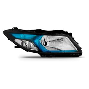 Farol Onix Prisma 2013 2014 2015 2016 Cromado Máscara Azul Lado Direito