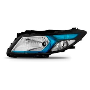 Farol Onix Prisma 2013 2014 2015 2016 Cromado Máscara Azul Lado Esquerdo