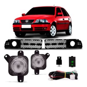 Kit Farol Auxiliar Gol Parati Saveiro G3 1999 À 2003 Fase 2 Transparente
