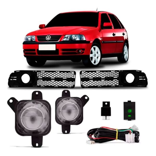 Kit Farol Auxiliar Gol Parati Saveiro G3 1999 À 2003 Fase 2 Transparente