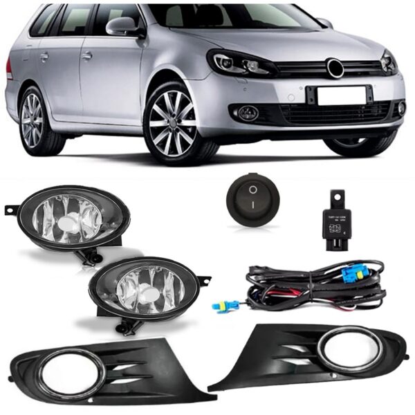 Kit Farol Neblina Auxiliar Jetta 2011 12 2013 2014 Completo Transparente