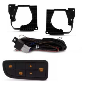 Kit Farol Auxiliar Palio 2013 À 2016 Com Grade Com Moldura
