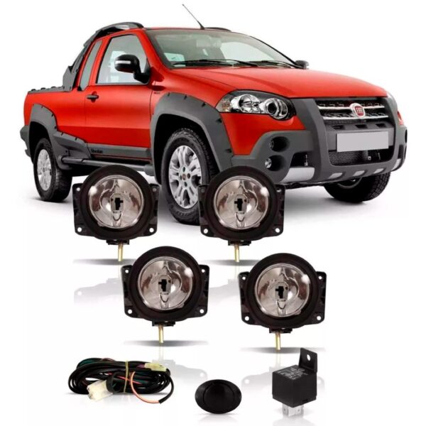 Kit Farol Auxiliar Palio Wekend Strada Adventure 2009 À 2012 Transparente