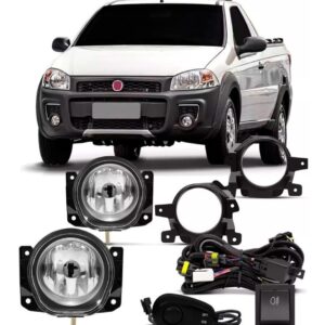 Kit Farol Milha Neblina Strada 2014/2017 Working Com Moldura Transparente