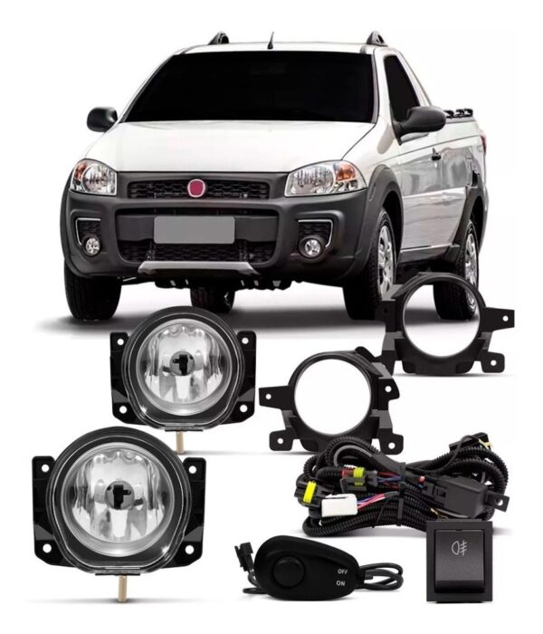 Kit Farol Milha Neblina Strada 2014/2017 Working Com Moldura Transparente