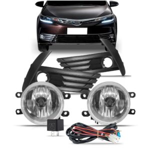 Kit Farol Milha Auxiliar Corolla 2018 2019 C/ Grade Preto