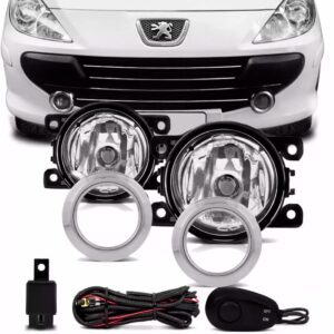 Kit Farol Milha Peugeot 307 2006 À 2012 Com Moldura Cromado