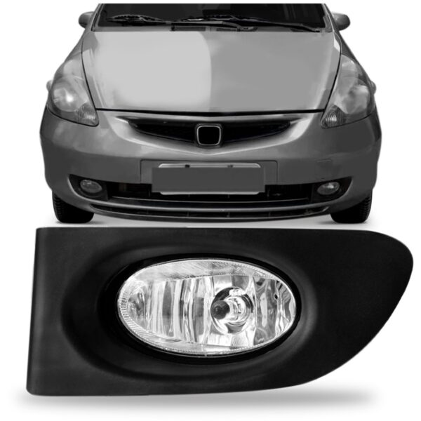Farol Milha Auxiliar Fit 03 04 2005 2006 Com Grade 1ª Linha - - Esquerdo