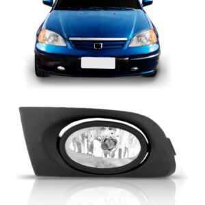 Farol Milha Aux Civic 2001 2002 2003 Com Grade Lado Esquerdo