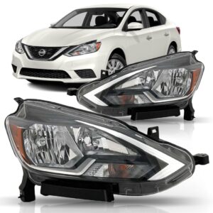 Farol Sentra 2016 2017 2018 Mascara Negra Sem Led 1ª Linha Esquerdo/motorista