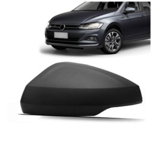 Capa Retrovisor Novo Polo 2018 A 2022 Preto C/ Furo Pisca Lado Esquerdo