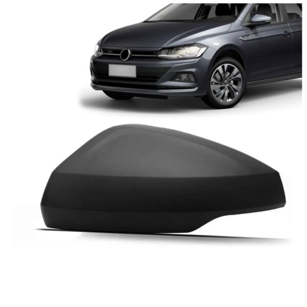 Capa Retrovisor Novo Polo 2018 A 2022 Preto C/ Furo Pisca Lado Esquerdo