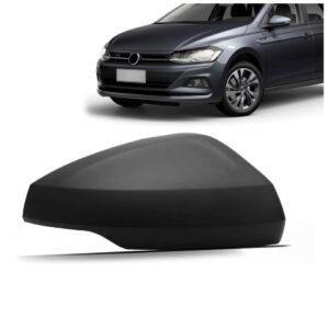 Capa Retrovisor Novo Polo 2018 A 2022 Preto C/ Furo Pisca Lado Direito