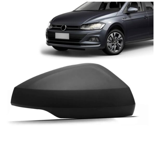 Capa Retrovisor Novo Polo 2018 A 2022 Preto C/ Furo Pisca Lado Direito
