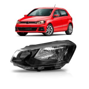 Farol Gol G7 16/18 Manual Foco Simples Friso Preto 1ª Linha - Esquerdo/motorista