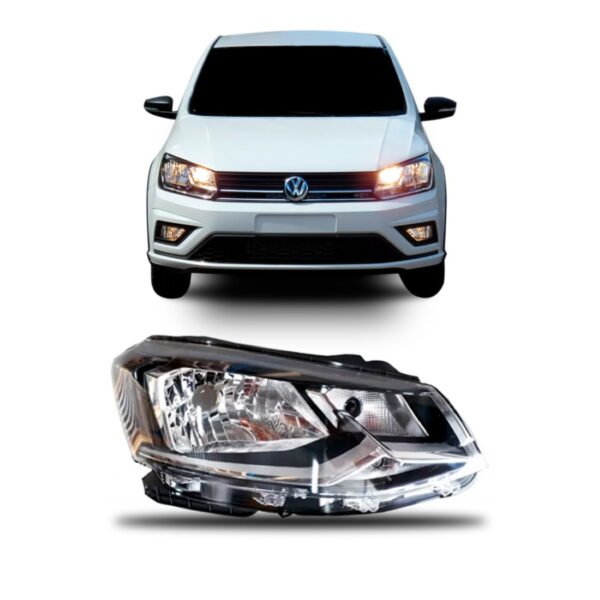 Farolete Gol G7 16 17 18 Foco Simples Friso Cromado 1ª Linha