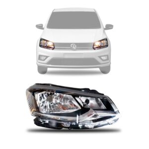 Farolete Gol G7 16 17 18 Foco Simples Friso Cromado 1ª Linha