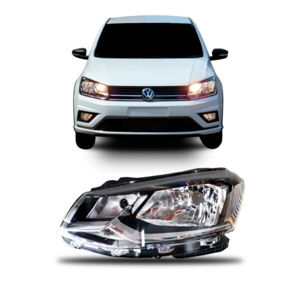 Farolete Gol G7 16 17 18 Foco Simples Friso Cromado 1ª Linha