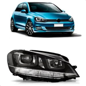 Farol Vw Golf 2014 2015 2016 C/ Led Friso Cromado 1ª Linha Direito/passageiro