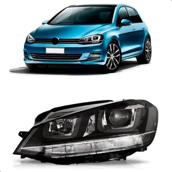Farol Vw Golf 2014 2015 2016 C/ Led Friso Cromado 1ª Linha Esquerdo/motorista