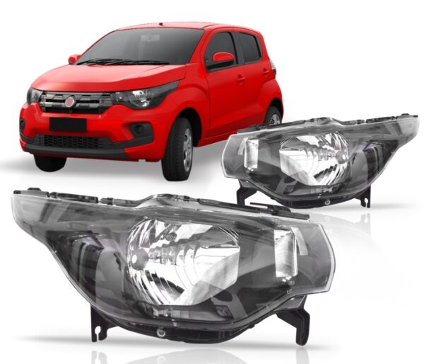 Farol Fiat Mobi 2016 2017 2018 2019 Mascara Negra 1ª Linha Direito/passageiro