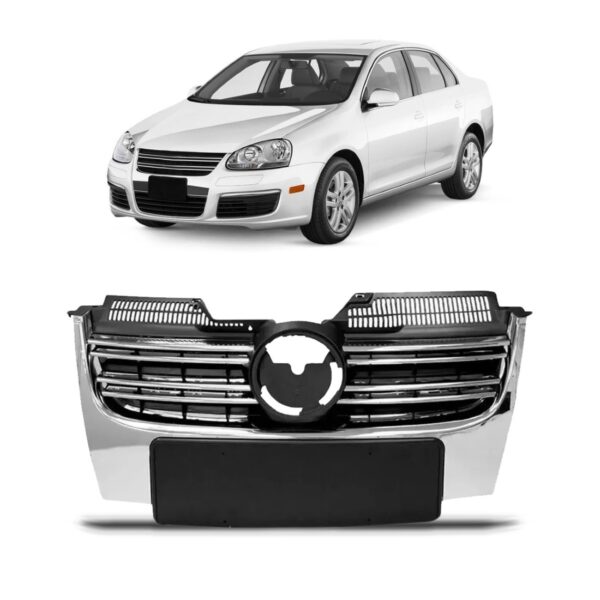 Tela Radiador Jetta 2006 A 2010 C/friso Cromado Preto