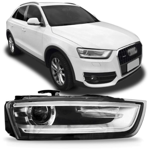 Farol Audi Q3 2012 13 2014 2015 Elétrico Sem Xênon 1ª Linha - Direito/passageiro