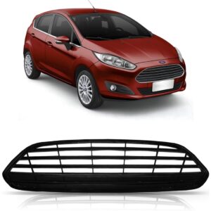 Tela Frontal Radiador Fiesta Hatch 2013 A 2016 Moldura Cinza Preto