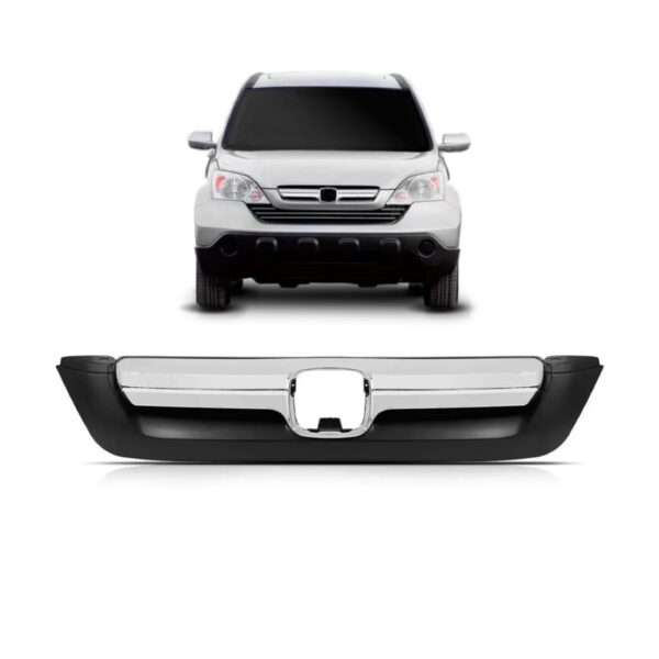 Tela Frontal Radiador Crv 07 A 2009 Preto C/ Moldura Cromada Cromado