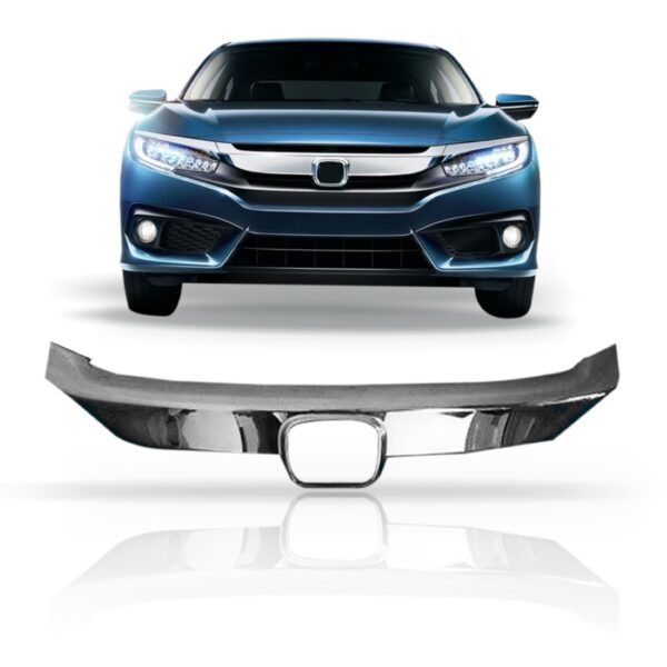 Friso Cromado Moldura Grade Civic 2017 18 19 20 2021 G10 Cromado Ambos Os Lados