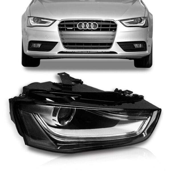 Farol Dianteiro Para Audi A4 13/16 Elétrico C/ Led 1ª Linha Direito/passageiro