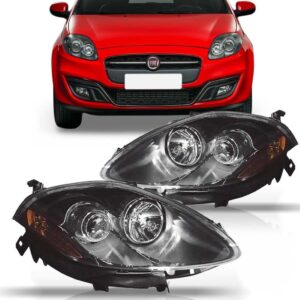 Farol Fiat Bravo 10 11 12 13 2014 15 16 Fume Black 1ª Linha - Esquerdo/motorista