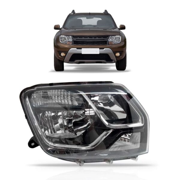 Farol Para Duster 2015 2016 Sem Cupula Azul 1ª Linha - Direito/passageiro