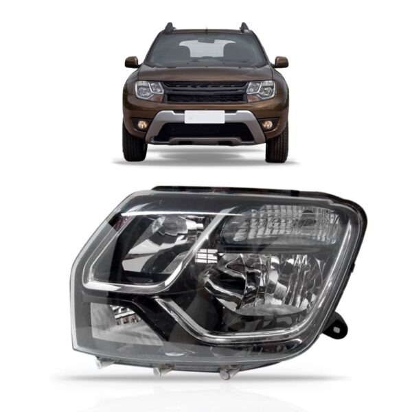 Farol Para Duster 2015 2016 Sem Cupula Azul 1ª Linha - Esquerdo/motorista