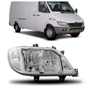 Farol Sprinter 03 04 05 06 07 08 09 10 11 Sem Auxiliar Liso Lado Direito