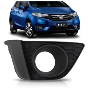 Tela Moldura Milha Auxiliar Honda Fit 2015 2016 2017 C/ Furo Lado Direito