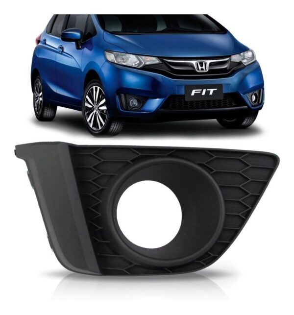 Tela Moldura Milha Auxiliar Honda Fit 2015 2016 2017 C/ Furo Lado Direito