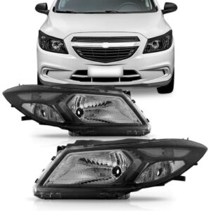 Farol Onix 2012 13 2014 15 16 Manual Máscara Negra 1ª Linha Direito/passageiro