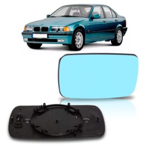 Lente Retrovisor Bmw Serie 3 1992 A 1998 Azul S/ Aquecimento Lado Esquerdo