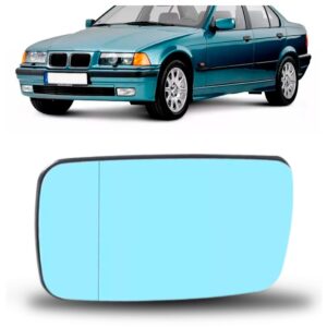 Lente Retrovisor Bmw Serie 3 92/98 Lente Azul C/aquecedor Lado Esquerdo