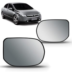 Lente Do Retrovisor New Civic 2006 07 08 09 10 2011 Com Base Lado Esquerdo