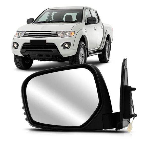 Retrovisor Triton 2007 A 2016 Elétrico Preto Lado Esquerdo