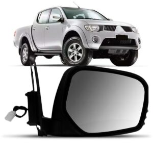 Retrovisor Triton 2008 A 2013 Eletrico Retratil Capa Cromada Lado Direito